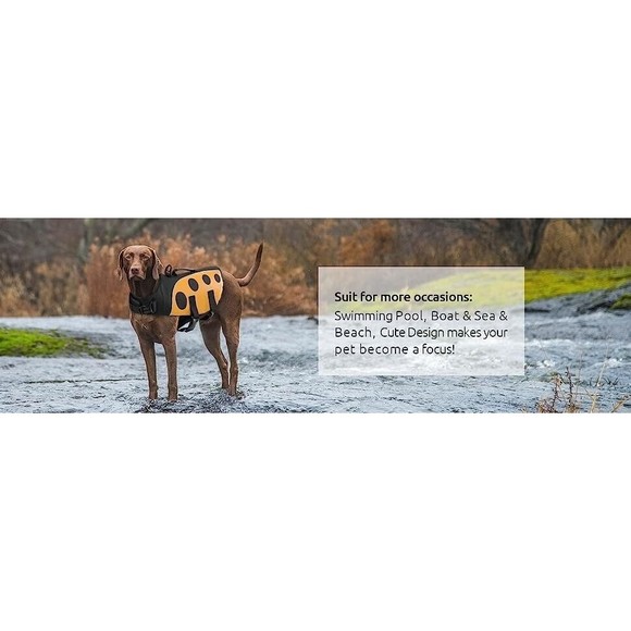 ASENKU Dog Life Jacket Pet Safety Vest Ripstop Flotation Pet Swimsuit, Size M - Picture 9 of 9